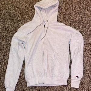 Light grey champion zip up hoodie